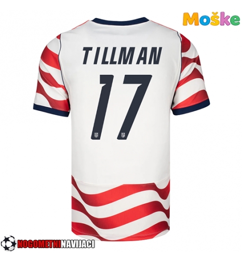 Moške Nogometnih dresov Združene države Malik Tillman #17 Domači SP 2026 Kratki rokavi Moške Nogometnih dresov Združene države Malik Tillman #17 Domači SP 2026 Kratki rokavi